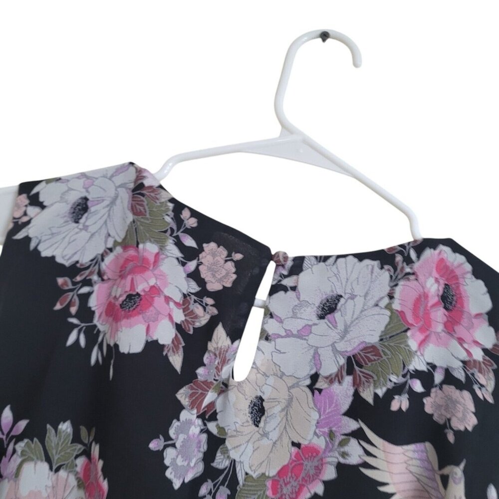 NEW PLUS SIZE 4X Torrid Floral Chiffon Double Layer Tank Top Black Pink 4X - Picture 10 of 14